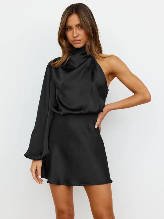 Maison Lalla | Vestido Asimétrico con Hombro Descubierto