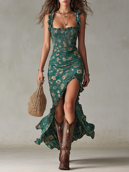 Maison Lalla | Vestido Maxi Boho Volantes