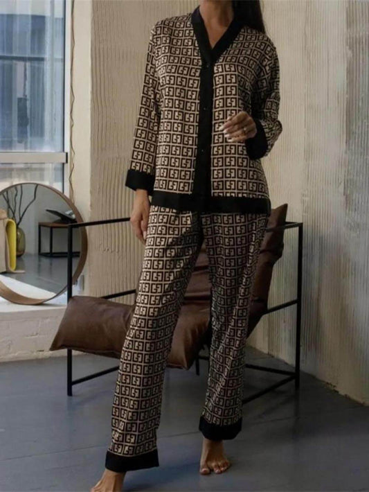 Maison Lalla | Pijama de 2 Piezas con Estampado de Cuadros Patchwork