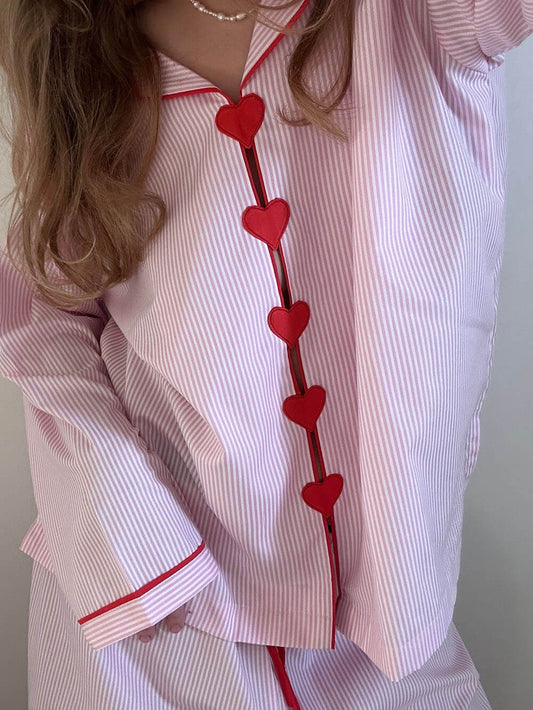 Maison Lalla | Pijama de 2 Piezas a Rayas Rosas