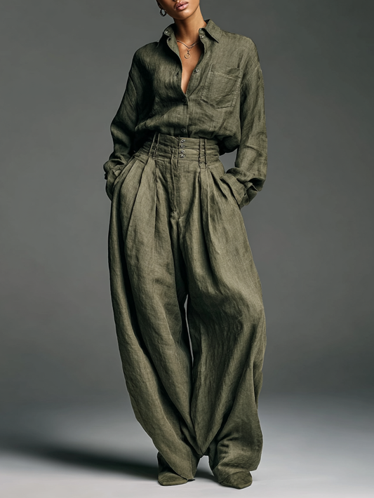 Maison Lalla | Conjunto Camisa y Pantalón Ancho