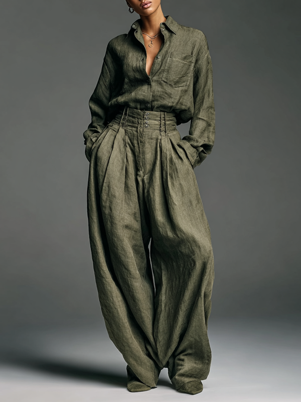 Maison Lalla | Conjunto Camisa y Pantalón Ancho