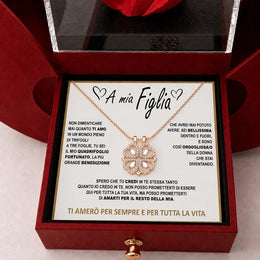 Rosa eterna e collana "A Mia Figlia"
