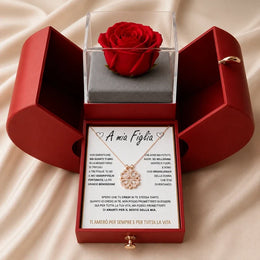 Rosa eterna e collana "A Mia Figlia"