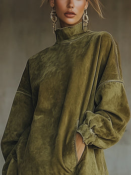 Vestido cuello alto ante detalle 1