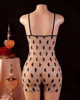 Maison Lalla | Mono Corto con Paneles de Malla y Corazones
