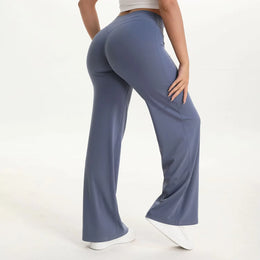 Maison Lalla | Pantalón Recto Deportivo de Cintura Media