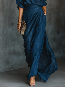 Maison Lalla | Look Azul Marino de Algodón y Lino