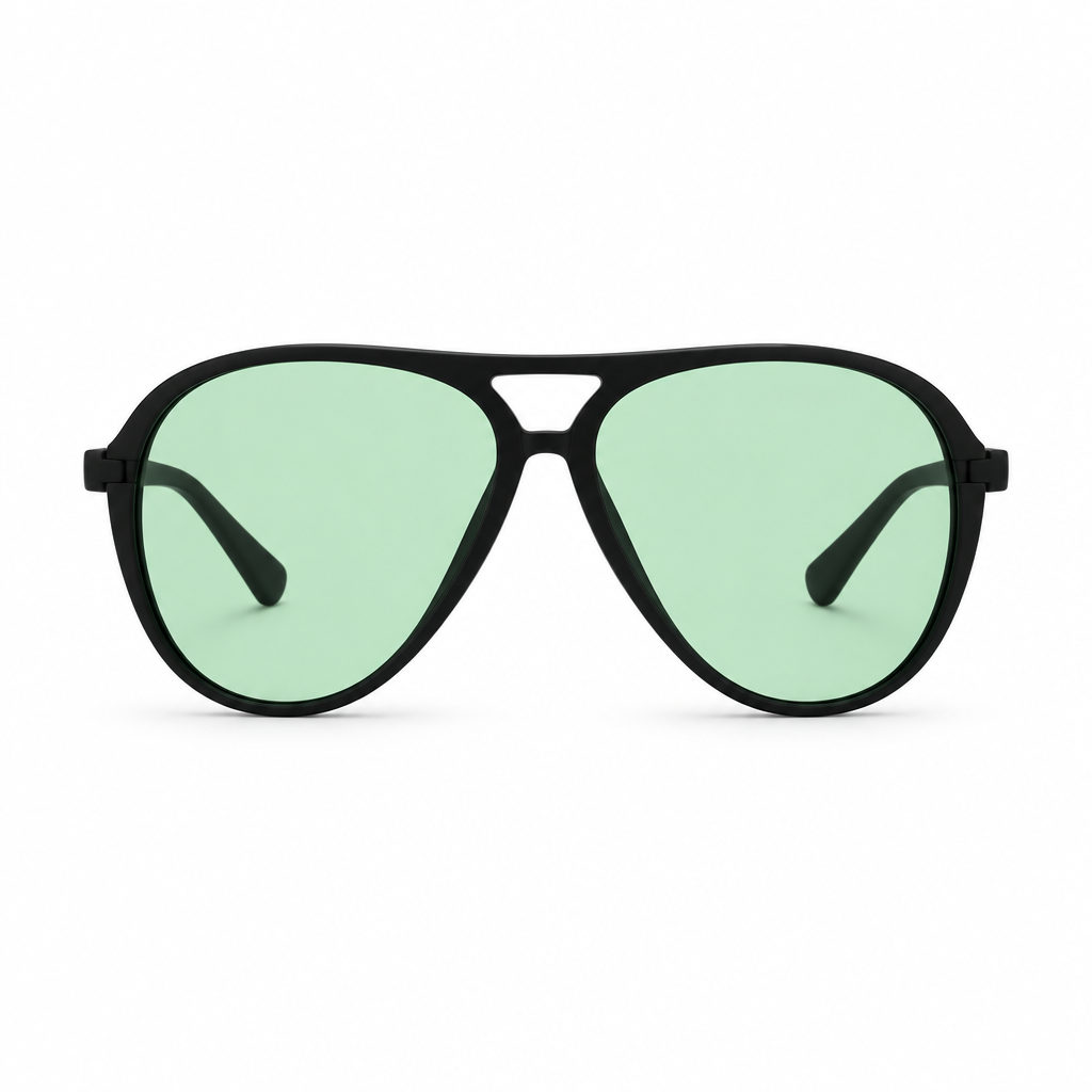 Occhiali Lunimarina Nero / Verde — Maison Lalla