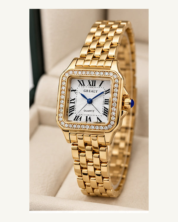 Orologio da donna rettangolare in acciaio