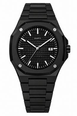 Orologio da uomo Maison Lalla nero e argento con quadrante al quarzo