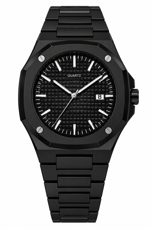 Orologio da uomo Maison Lalla nero e argento con quadrante al quarzo